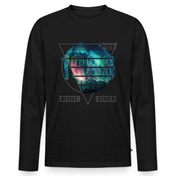 Limited Edition 1986 Mai Geburtstag Polarlicht - Männer Premium Bio Langarmshirt - Schwarz - Vorne - Nico (187cm)