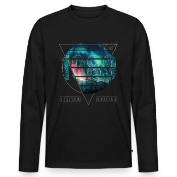 Limited Edition 1989 Mai Geburtstag Polarlicht - Männer Premium Bio Langarmshirt - Schwarz - Vorne - Nico (187cm)