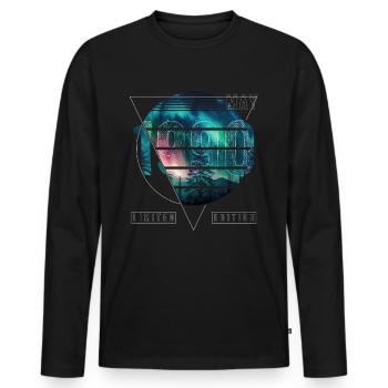 Limited Edition 1990 Mai Geburtstag Polarlicht - Männer Premium Bio Langarmshirt - Schwarz - Vorne - Nico (187cm)