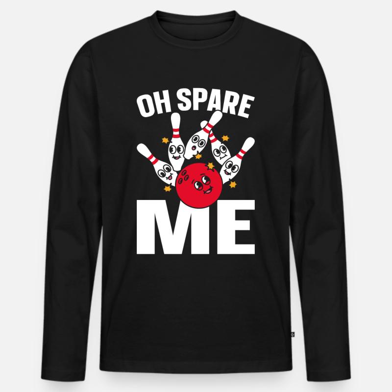 Oh Spare me - Männer Premium Bio Langarmshirt - Schwarz