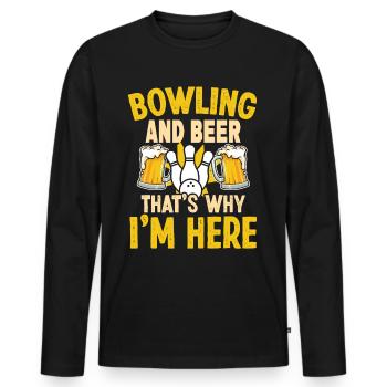 Bowling and Beer bowling Design - Männer Premium Bio Langarmshirt - Schwarz - Vorne - Nico (187cm)