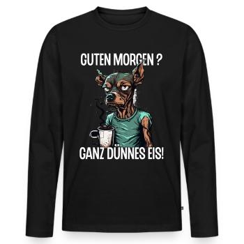 Arbeit Lustig Spruch Geschenk Tasse Kollege Arbeit - Männer Premium Bio Langarmshirt - Schwarz - Vorne - Nico (187cm)