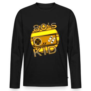 Gamer Gaming 80s - T-shirt manches longues Premium bio Homme - noir - Devant - Nico (187cm)
