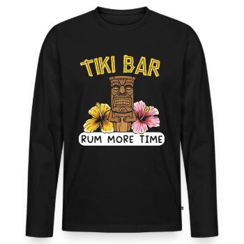Tiki Bar Rum More Time Luau Party Tiki Bar - Men's Premium Organic Long Sleeve Shirt - black - Front - Nico (187cm)
