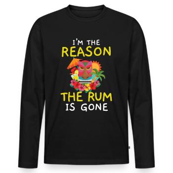 I'm the reason why the rum is gone Luau Part - Men's Premium Organic Long Sleeve Shirt - black - Front - Nico (187cm)