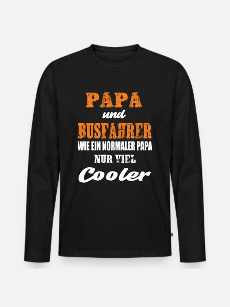 Papa und Busfahrer - Männer Premium Bio Langarmshirt - Schwarz