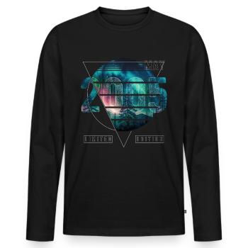 Édition limitée 2005 Mai Anniversaire Aurores boréales - T-shirt manches longues Premium bio Homme - noir - Devant - Nico (187cm)