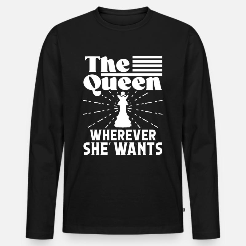Chess funny saying - Männer Premium Bio Langarmshirt - Schwarz