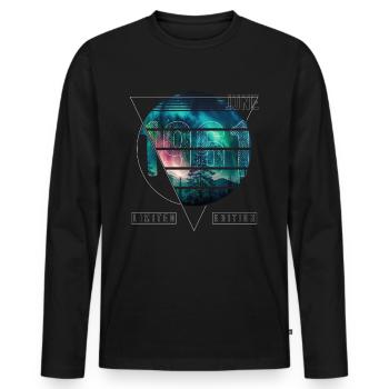 Limited Edition 1961 Juni Geburtstag Polarlicht - Männer Premium Bio Langarmshirt - Schwarz - Vorne - Nico (187cm)