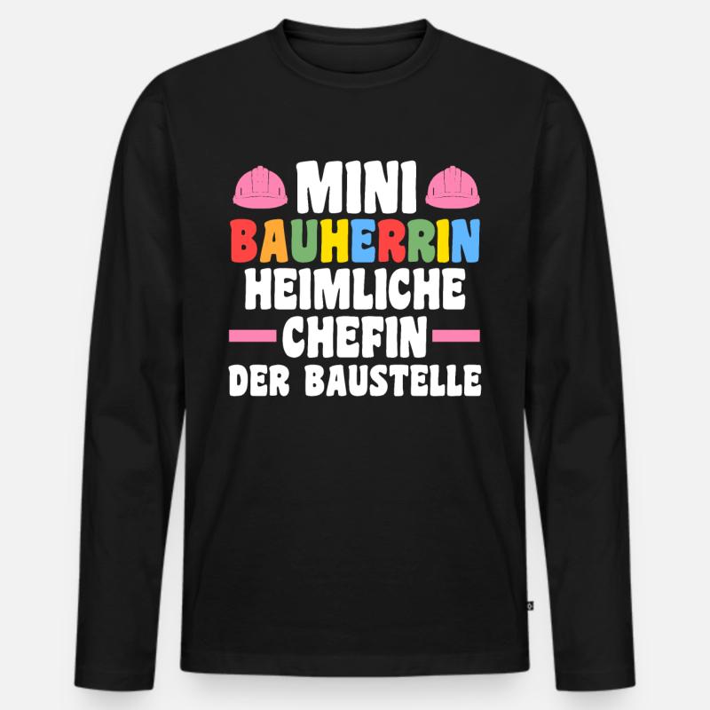 Bauherrin - Männer Premium Bio Langarmshirt - Schwarz