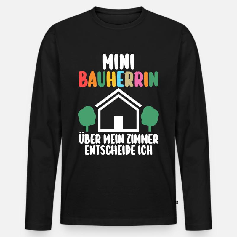 Bauherrin - Männer Premium Bio Langarmshirt - Schwarz
