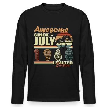 1968 | July 1968 Birthday Perfectly aged - Men's Premium Organic Long Sleeve Shirt - black - Front - Nico (187cm)