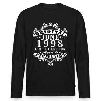 June 1998 | Born 1998 | born in June - Men's Premium Organic Long Sleeve Shirt - black - Front - Nico (187cm)