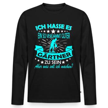 Gartenarbeit & Gärtnern - Männer Premium Bio Langarmshirt - Schwarz - Vorne - Nico (187cm)