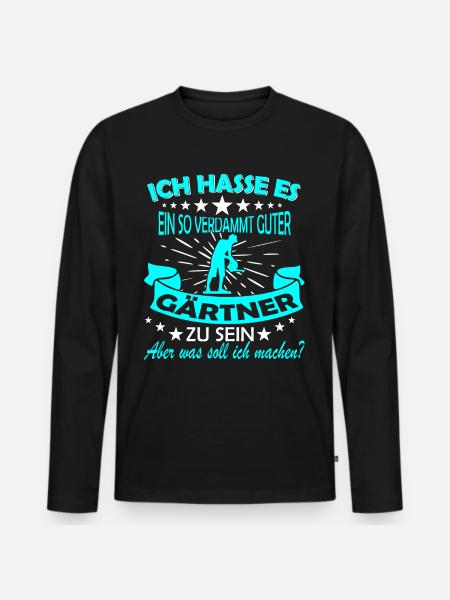 Gartenarbeit & Gärtnern - Männer Premium Bio Langarmshirt - Schwarz