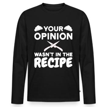 Chef Chef Cuisine Dicton - T-shirt manches longues Premium bio Homme - noir - Devant - Nico (187cm)