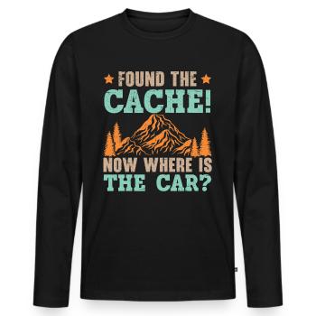 Found the cache! Where's the car now? Geocach - Men's Premium Organic Long Sleeve Shirt - black - Front - Nico (187cm)