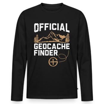 Official Geocache Finder Geocacher Geocaching - Men's Premium Organic Long Sleeve Shirt - black - Front - Nico (187cm)