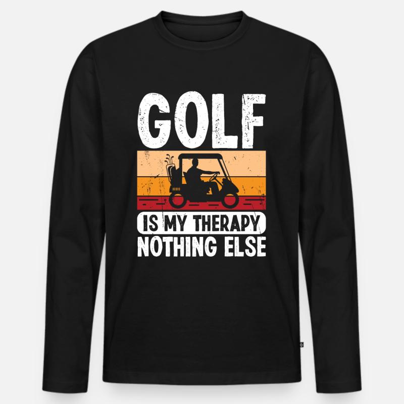 Golf nothing else - Männer Premium Bio Langarmshirt - Schwarz