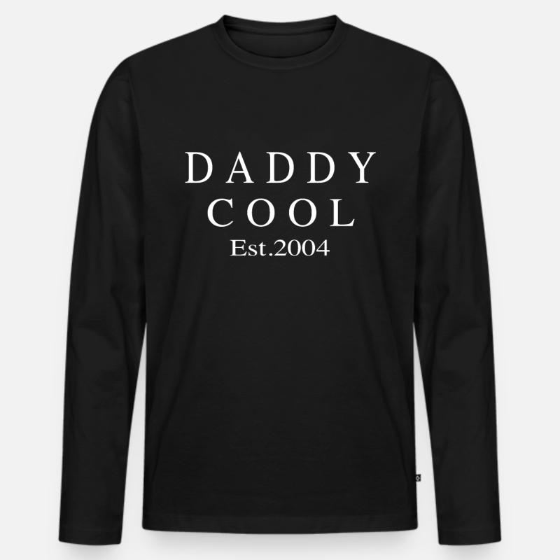 Daddy Cool est 2004 - Männer Premium Bio Langarmshirt - Schwarz