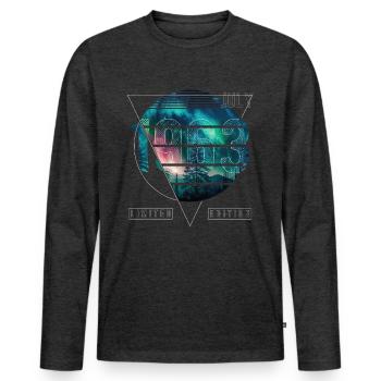Édition limitée 1963 Juillet Anniversaire Northern Lights - T-shirt manches longues Premium bio Homme - anthracite chiné - Devant - Nico (187cm)
