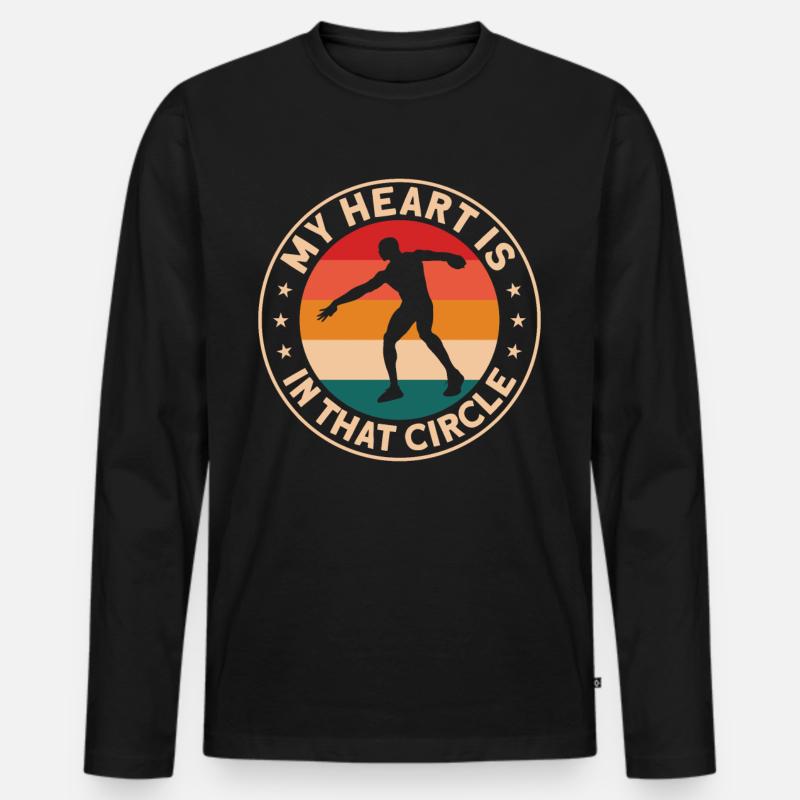 Diskuswurf Diskuswerfer Leichtathletik Diskus - Männer Premium Bio Langarmshirt - Schwarz