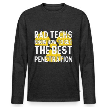 Radiologie Radiologe - Männer Premium Bio Langarmshirt - Anthrazit meliert - Vorne - Nico (187cm)