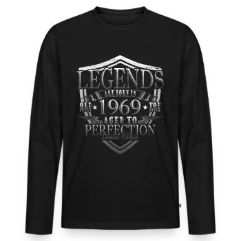 1969 - Naissance - Légendes - T-shirt manches longues Premium bio Homme - noir - Devant - Nico (187cm)