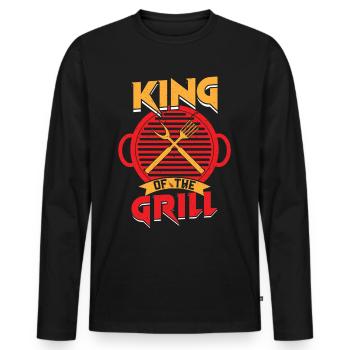 Grillen Barbeque BBQ Griller Grillmeister - Männer Premium Bio Langarmshirt - Schwarz - Vorne - Nico (187cm)