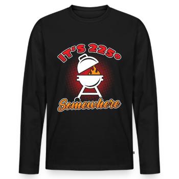 Grillen Barbeque BBQ Griller Grillmeister - Männer Premium Bio Langarmshirt - Schwarz - Vorne - Nico (187cm)