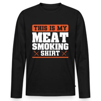 Grillen Papa Grillmeister Steak Bratwurst - Männer Premium Bio Langarmshirt - Schwarz - Vorne - Nico (187cm)