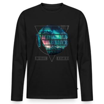 Limited Edition 1968 Juli Geburtstag Polarlicht - Männer Premium Bio Langarmshirt - Schwarz - Vorne - Nico (187cm)