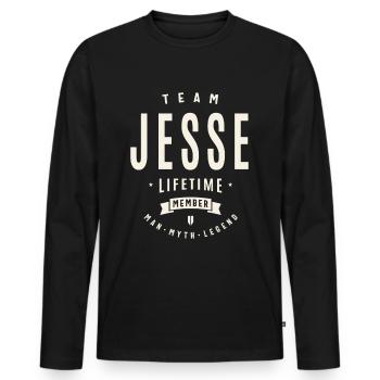 Team Jesse Lebenslanges Mitglied - Männer Premium Bio Langarmshirt - Schwarz - Vorne - Nico (187cm)