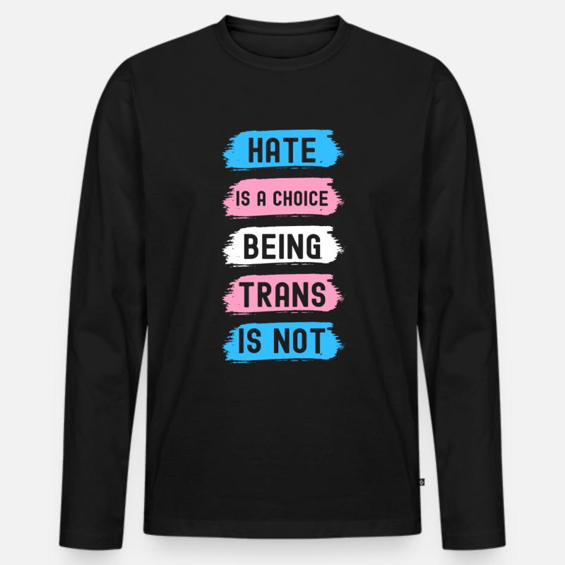 Transgender Trans LGBTQ - Männer Premium Bio Langarmshirt - Schwarz