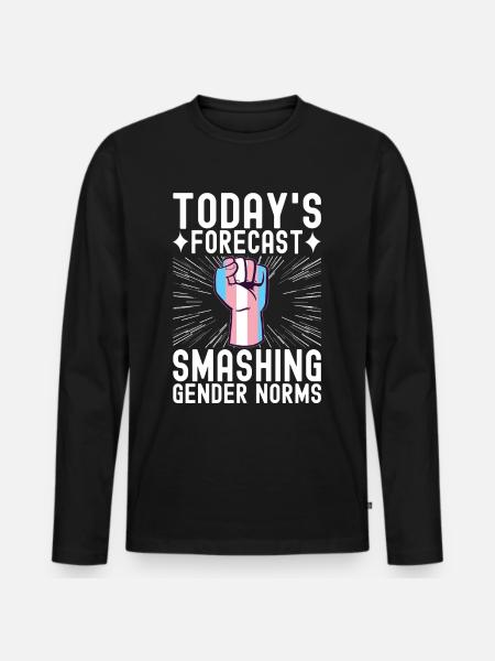 Transgender Trans LGBTQ - Männer Premium Bio Langarmshirt - Schwarz