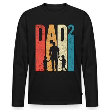 Dad High 2 Dad High 2 Kids Two Sons Retro - Men's Premium Organic Long Sleeve Shirt - black - Front - Nico (187cm)