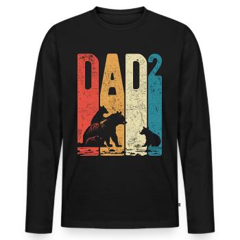 Dad High 2 Daddy High 2 Kids Bear Daddy of Two - Men's Premium Organic Long Sleeve Shirt - black - Front - Nico (187cm)
