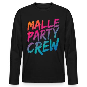 Équipage de Malle Party - T-shirt manches longues Premium bio Homme - noir - Devant - Nico (187cm)