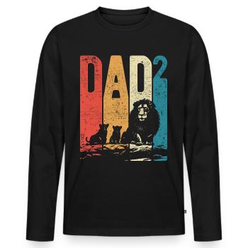 Dad Up 2 Dad Up 2 Kids Double Daddy Leo - Men's Premium Organic Long Sleeve Shirt - black - Front - Nico (187cm)