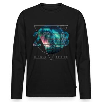 Limited Edition 2008 Juli Geburtstag Polarlicht - Männer Premium Bio Langarmshirt - Schwarz - Vorne - Nico (187cm)