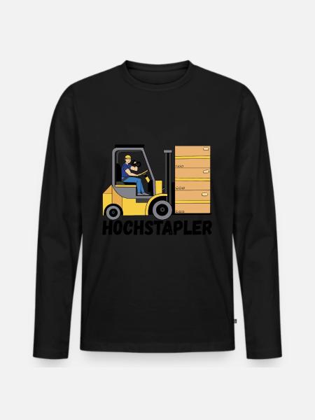 Gabelstaplerfahrer Staplerfahrer - Männer Premium Bio Langarmshirt - Schwarz