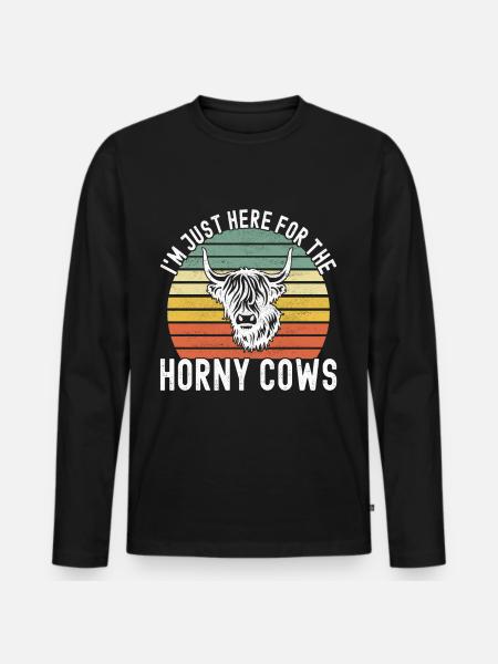 Highland Cow Hochlandkuh - Men's Premium Organic Long Sleeve Shirt - black
