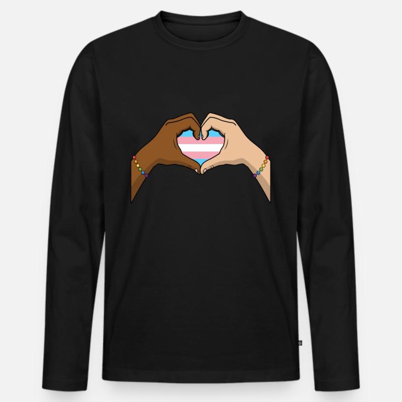 Transgender Trans LGBTQ - Männer Premium Bio Langarmshirt - Schwarz