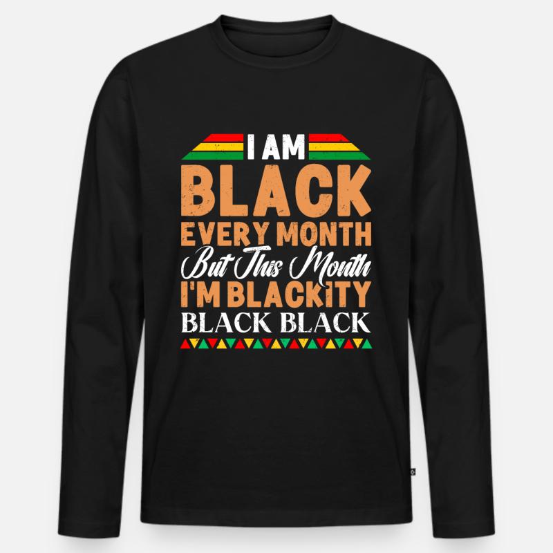 Every Month Black History - Männer Premium Bio Langarmshirt - Schwarz