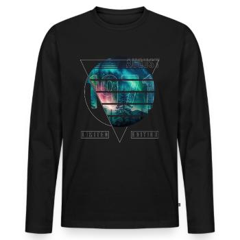 Limited Edition 1971 August Geburtstag Polarlicht - Männer Premium Bio Langarmshirt - Schwarz - Vorne - Nico (187cm)