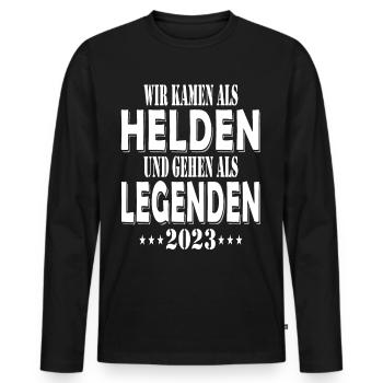 Abschlussklasse 2023 - Männer Premium Bio Langarmshirt - Schwarz - Vorne - Nico (187cm)