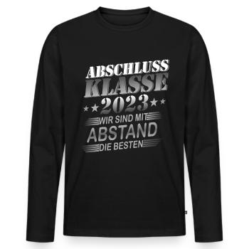 Schule Abschluss Abschlussklasse Geschenk - Männer Premium Bio Langarmshirt - Schwarz - Vorne - Nico (187cm)