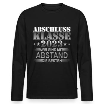 Abschlussklasse Abschluss Schule - Männer Premium Bio Langarmshirt - Schwarz - Vorne - Nico (187cm)