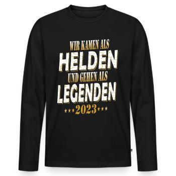 Helden und Legenden - Abschlussklasse 2023 - Männer Premium Bio Langarmshirt - Schwarz - Vorne - Nico (187cm)