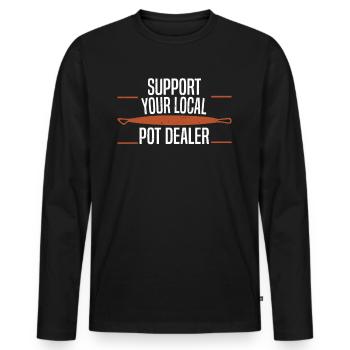 Poterie Argile Cours de poterie Poterie Poterie - T-shirt manches longues Premium bio Homme - noir - Devant - Nico (187cm)
